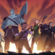 The stars of Critical Role's Vox Machina campaign: ercy (Taliesen Jaffe), Pike (Ashley Johnson), Grog (Travis Willingham), Scanlan (Sam Riegel), Keyleth (Marisha Ray), and siblings Vax’ildan (Liam O’Brien) and Vex’alia (Laura Bailey), as they appear in The Legend of Vox Machina.